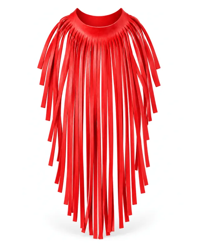 The Vanessa, leather fringe necklace